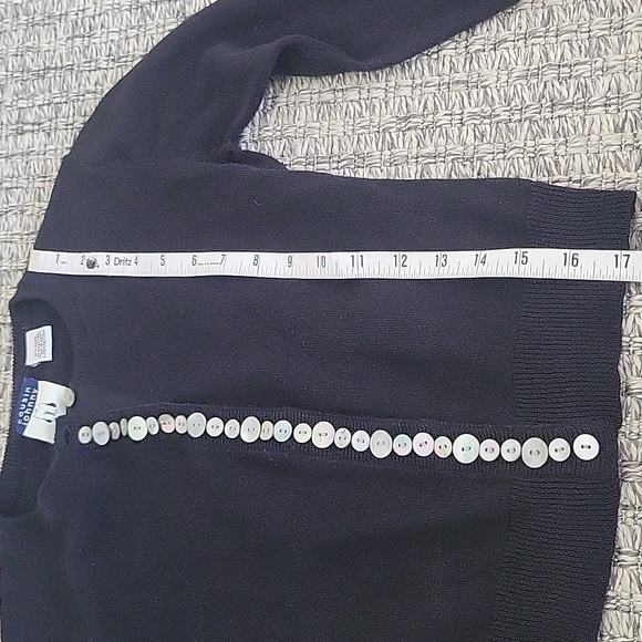 UNIQUE VINTAGE BUTTONED DETAIL SWEATER BLACK XS - Picture 5 of 8